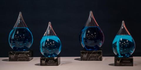 Symbolic image of awards in a drop shape